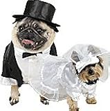 Dog Wedding Dress Veil Bride Costume - Size XS