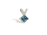 14K White Gold Square Created Alexandrite Pendant