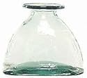 Clear Spanish Large Recycled Glass Flower Vase 8.25"H