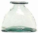 Clear Spanish Large Recycled Glass Flower Vase 8.25"H