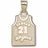 Tim Duncan San Antonio Spurs "Duncan 21" 5/8" Jersey Pendant - Gold Plated Jewelry