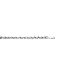 CleverEves 14K White Gold 035 4.90mm Lobster Clasp Hollow Rope Chain