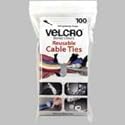 Velcro Reusable Self-Gripping Cable Ties, 0.5 Inches x 8 Inches Long, Black, 100 Ties per Pack (91140)