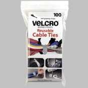 VEK91140 - Ties, Reusable, Adustable, Pre-cut, 8, 100 Count, Black