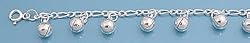Sterling Silver Adjustable Anklet - Bells