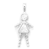 April Birthstone Girl Crystal Kids Charm Pendant