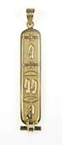 Egyptian Cartouche Pendant with SISTER in Ancient Egyptian Hieroglyphics - Solid Style- in Silver, Gold or Silver with Gold Symbols
