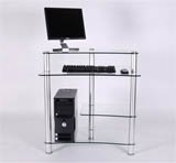 32'' Glass and Aluminum Computer Desk