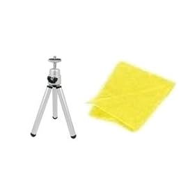 Portable Mini Camera Camcorder Table Top Tripod Stand - For Picture And Video Photography - Includes Soft Nonporous Microfiber Cleaning Cloth