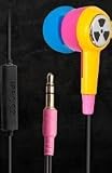 Ozone noise isolating Earbud Headphones with Microphone - yellow/pink