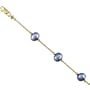 14K Yellow Gold Black Cultured Pearl Bracelet