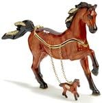 Nature Keepsake Box, Trinket Box, Painted, Arabian Horse. Gemstone Decoration. Magnetic Closure. 4" X 3". Comes in Gift Box.