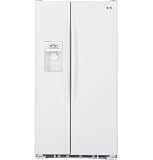 Review GE  / GE Profile PSDF3YGXWW 23.2 cu. ft. Counter-Depth Side-by-Side Refrigerator with 3 Glass Shelves, LED Lighting, External PreciseFill Ice/Water Dispenser and Color LCD Controls: White