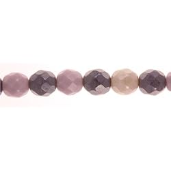 7" Fire Polished Mixed Purple Beads Strung, 8mm Round