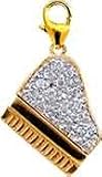 Piano, 14K Gold Diamond Charm