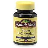 Nature Made Super B-Complex Supplement Tablets with Vitamin C, 100-Count Bottles (Pack of 3)