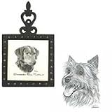 Australian Terrier Square Trivet, Porcelain by Rosalinde (4.5' x 8')