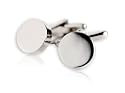 Classic Silver Polished Round Cufflinks with Presentation Box