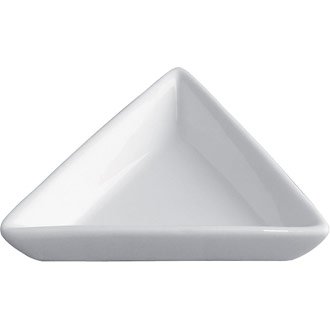 Porcelain Whiteware Crockery Set - Miniature Triangle White - 85mm 3 1/4 (Box 12) - ideal for single bites and dips!