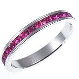 Designer Inspired Fuchsia Cubic Zirconia Eternity Band