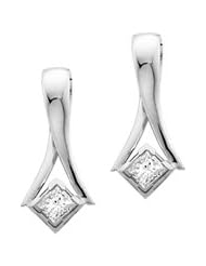 14kt. White Gold 1/5 ct. tw. Diamond Fashion Earrings