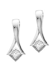14kt. White Gold 1/5 ct. tw. Diamond Fashion Earrings