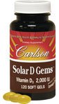 Carlson Labs Solar D Gems Natural Vitamin D3, 2000 IU, 120 Softgels