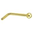 Solid 14KT Yellow Gold 1.5mm Ball L-Shaped Nose Ring - 20 Gauge
