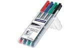 Staedtler Lumocolor CD/DVD Marker Pens Line 0.4mm Assorted Ref 310CDS [Pack 4]