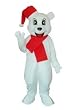 White Christmas Bear Mascot Adult Costume