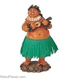 Lelani Dashboard Hula Doll - Local Boy with Ukulele / Green