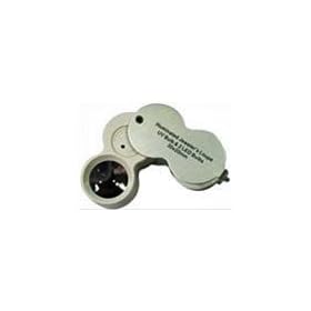 20X Illuminated Jeweler's Loupe, 25mm, White and UV Light, Metal Frame
