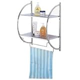 Homebasix Chrome Wall Rack W/2 Shelves Y19-CH