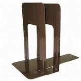 Nonskid Steel Bookends, 5-7/8x8-3/16x9, Woodgrain