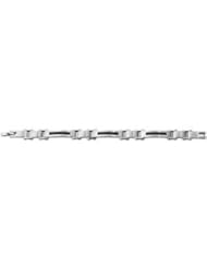 Stainless Steel Link Bracelet with Carbon Fiber 08.50 Inch Black Carbon Fiber B231