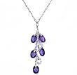 Amethyst Briolette Dangling Cluster Necklace