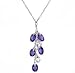 Amethyst Briolette Dangling Cluster Necklace