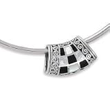 .925 Silver, Black Onyx and Mother of Pearl Slide