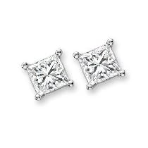 Certified, 1 3 ct. tw. Princess Cut Diamond Solitaire Earrings by Fred Meyer Jewelers