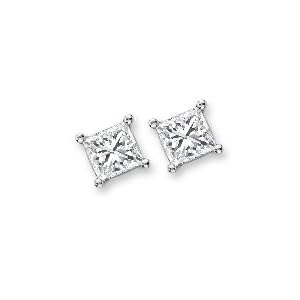 1 3 ct. tw. Princess Cut Diamond Solitaire Earrings by