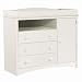 Pure White Changing Table With Drawers And Cabinet