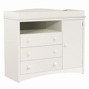 Contemporary Style Pure White Finish Changing table