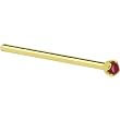Solid 18KT Yellow Gold (July) 1.5mm Genuine Ruby Straight Fishtail 3/4 - 18 Gauge