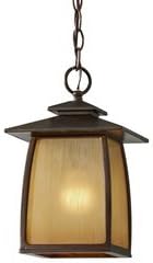 Sea Gull Lighting OL8511SBR Wright House One Light Outdoor Pendant Lantern, Sorrel Brown