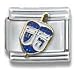 Clearly Charming Blue & Silver Dreidel Chanukah Holiday Theme Italian Charm