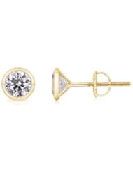 0.75 ct Solitaire Diamond Stud Earrings in Yellow Gold