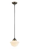 Savoy House Lighting - 7-9345-1-323 - Classic Schoolhouse Designs Mini Pendant - Old Bronze Finish / Pale Cream Glass