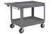 Large Deluxe 2 Shelf Plastic Utility & Service Cart 6 Pneumatic Casters