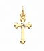 14k 1/2pt. AA Diamond Small Budded Cross Pendant