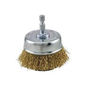 Vermont American 16784 3-Inch Fine Wire Cup Brush with 1/4-Inch Hex Shank for Drill